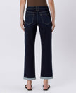 High Rise Cuffed Crop Straight Jeans