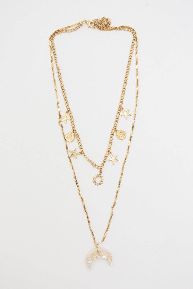 Celestial Moon Layered Necklace